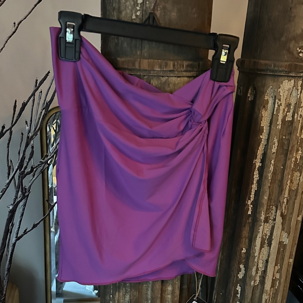 Purple Bathing Suit Coverup with Side Knot Detail